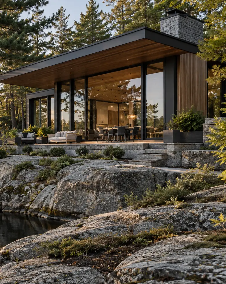 Architectural concept showing the finished details of a modern cottage
